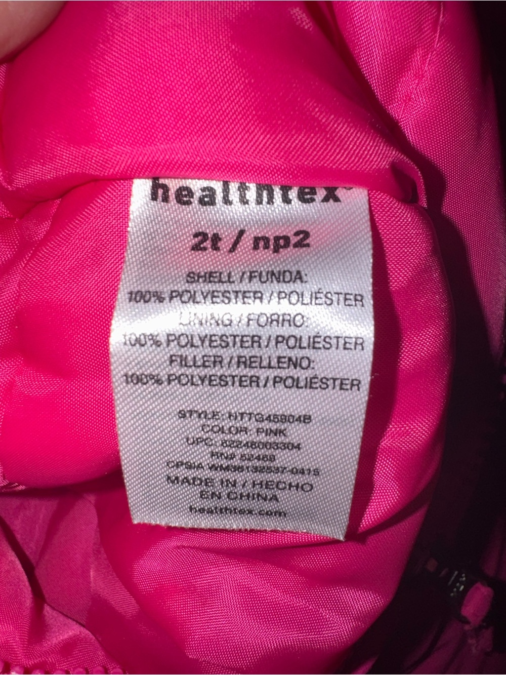 Healthtex Toddler Girls Pink Insulated Snow Bib Overalls Size 2T - Picture 6 of 7